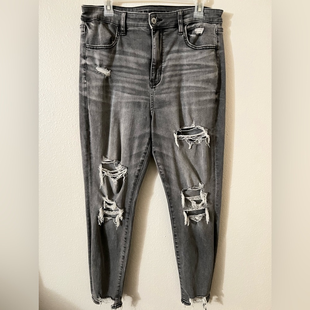 Distressed Gray Women's Jeans